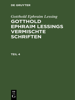 cover image of Gotthold Ephraim Lessing